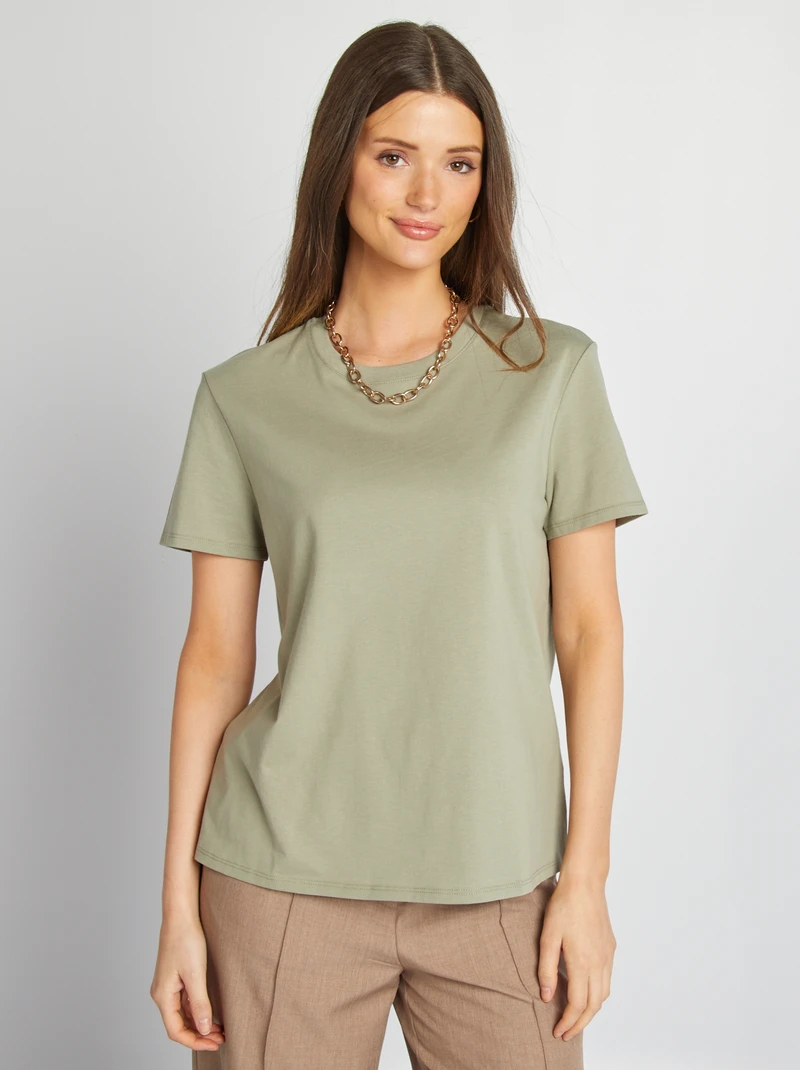 Short-sleeved jersey T-shirt-green